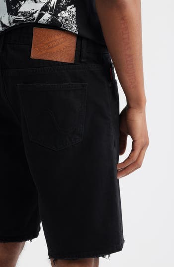 Black Dog Denim Shorts