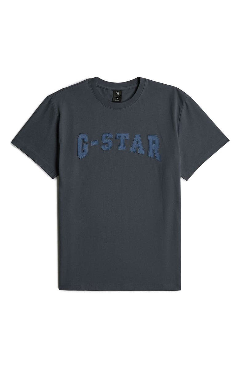 G-STAR Felt Logo Organic Cotton Graphic T-Shirt, Alternate, color, India Ink