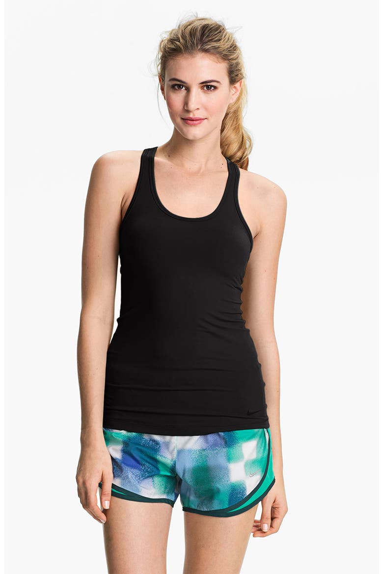 'Knockout' Racerback Tank, Main, color, BLACK