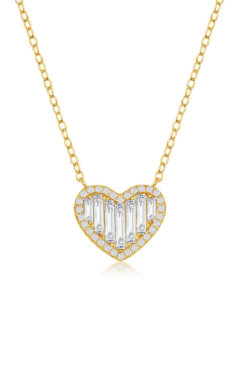 SIMONA Gold Vermeil CZ Heart Necklace, Main, color, 