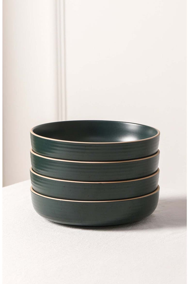 Lauren Stoneware 16-Piece Dinnerware Set, Alternate, color, Dark Green