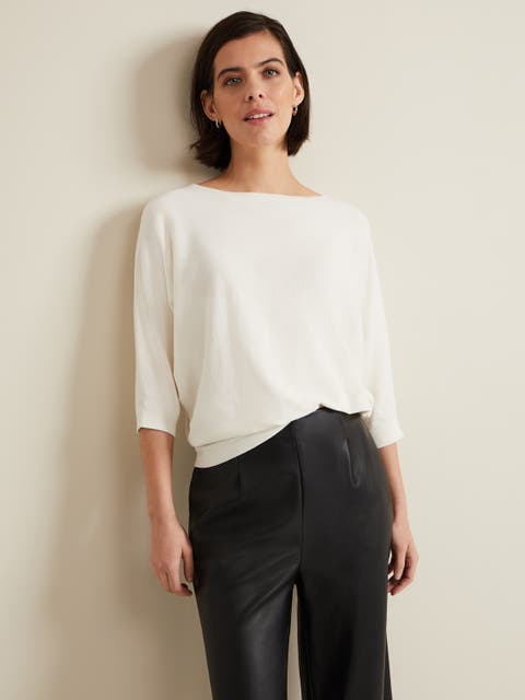 Cristine Slash Neck Knit Jumper