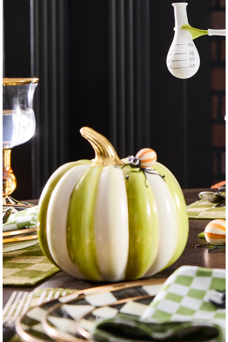 Fergal's Friend Spider On a Small Pumpkin, Alternate, color, GREEN