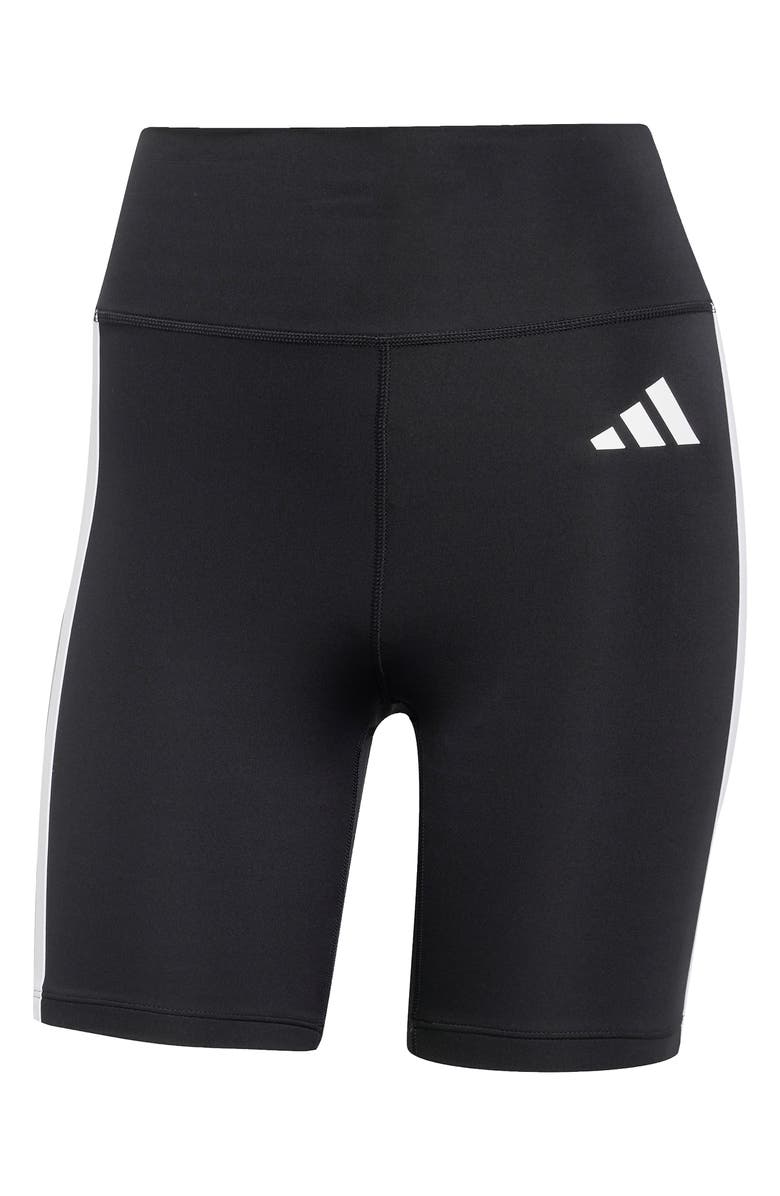 adidas Essentials 3-Stripes Performance Bike Shorts, Alternate, color, Black/ White