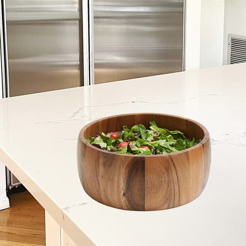 Frieling Acacia Wood Calabash Bowl, Medium 4-inch X 10-inch Diameter In Brown