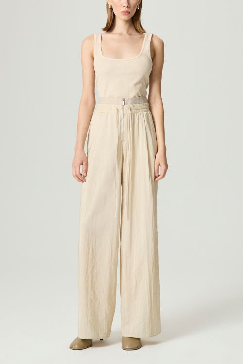Nocturne Drawstring-waist Relaxed Pants In White