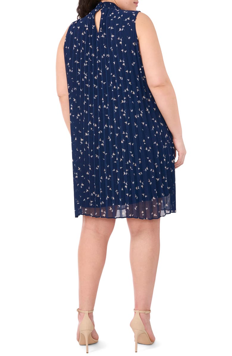 Halogen<sup>®</sup> Plissé Sleeveless Mock Neck Shift Dress, Alternate, color, 