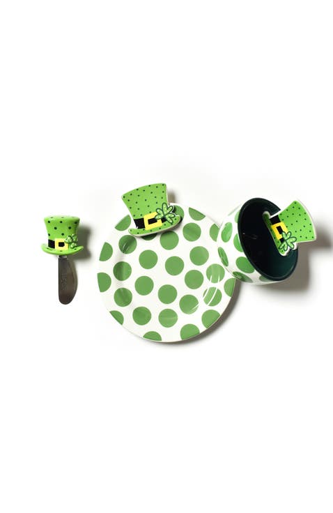 Leprechaun Hat Embellishment Plate Bowl and Spreader Set