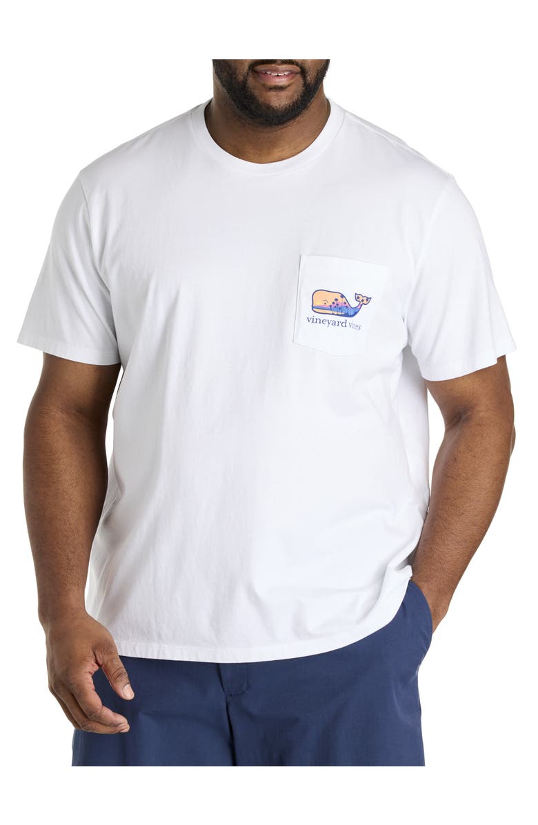 vineyard vines Big & Tall Palm Tree Whale Tee, Main, color, White Cap