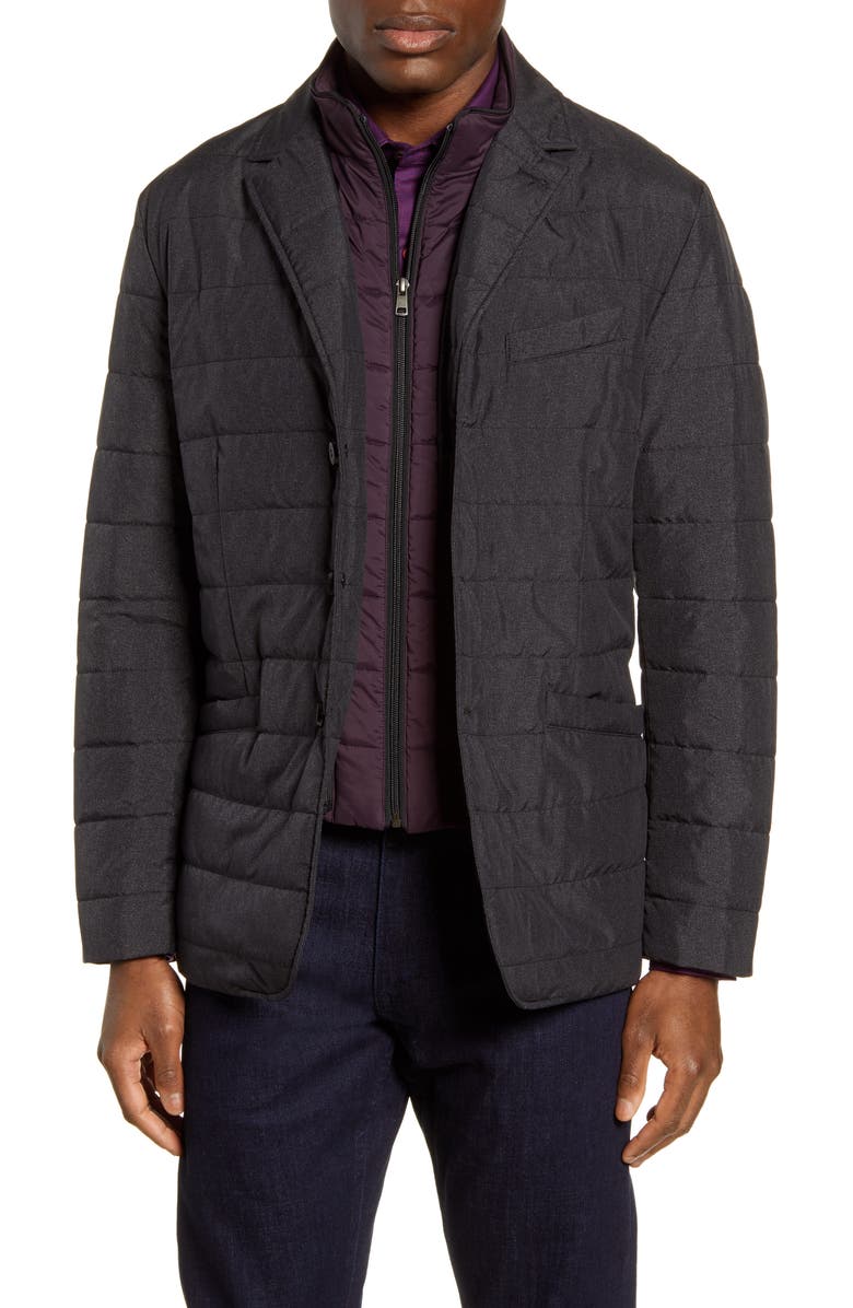 Robert Graham Tech Downhill Regular Fit Water Resistant Quilted Jacket, Main, color, 