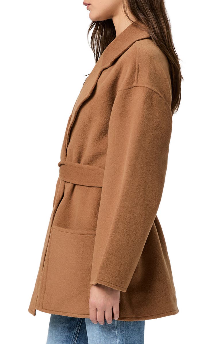 PAIGE Connery Belted Wool Blend Coat, Alternate, color, Camel