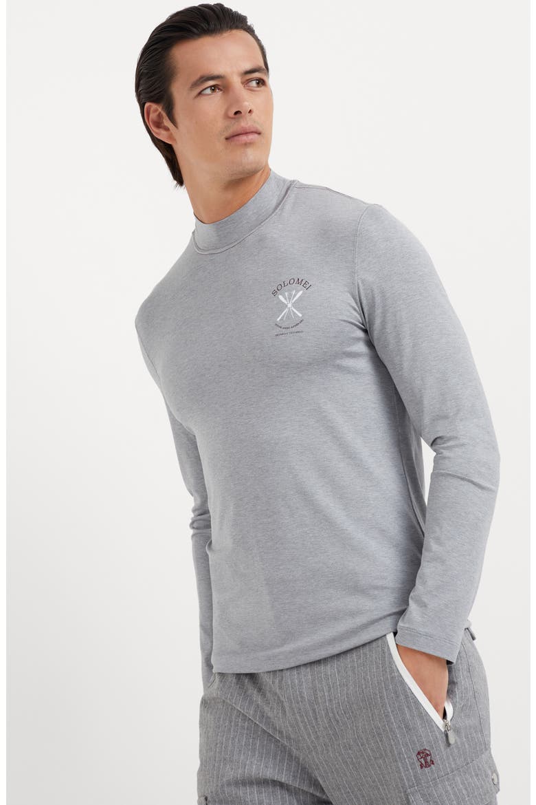 T-shirt with embroidery, Alternate, color, Grey