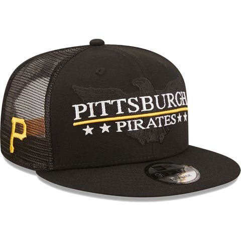 Men's New Era Black Pittsburgh Pirates Patriot Trucker 9FIFTY Snapback Hat
