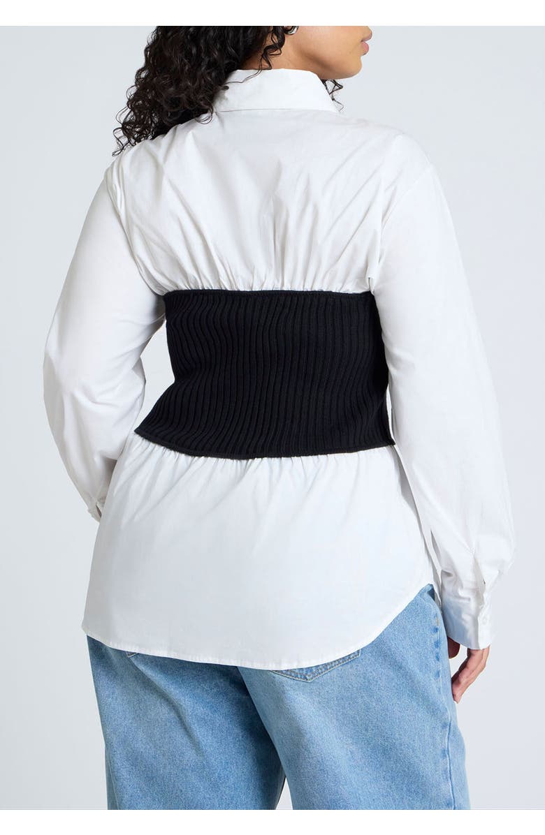 ELOQUII Sweater Tube Twofer Top, Alternate, color, Black And White