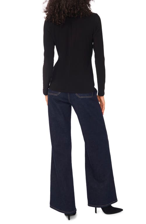 Vince Camuto Long Sleeve Wrap Top In Black