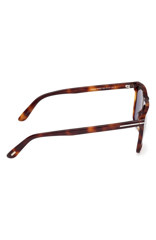 Tom Ford Fletcher 57mm Polarized Square Sunglasses In Blonde Havana/t Logo/green