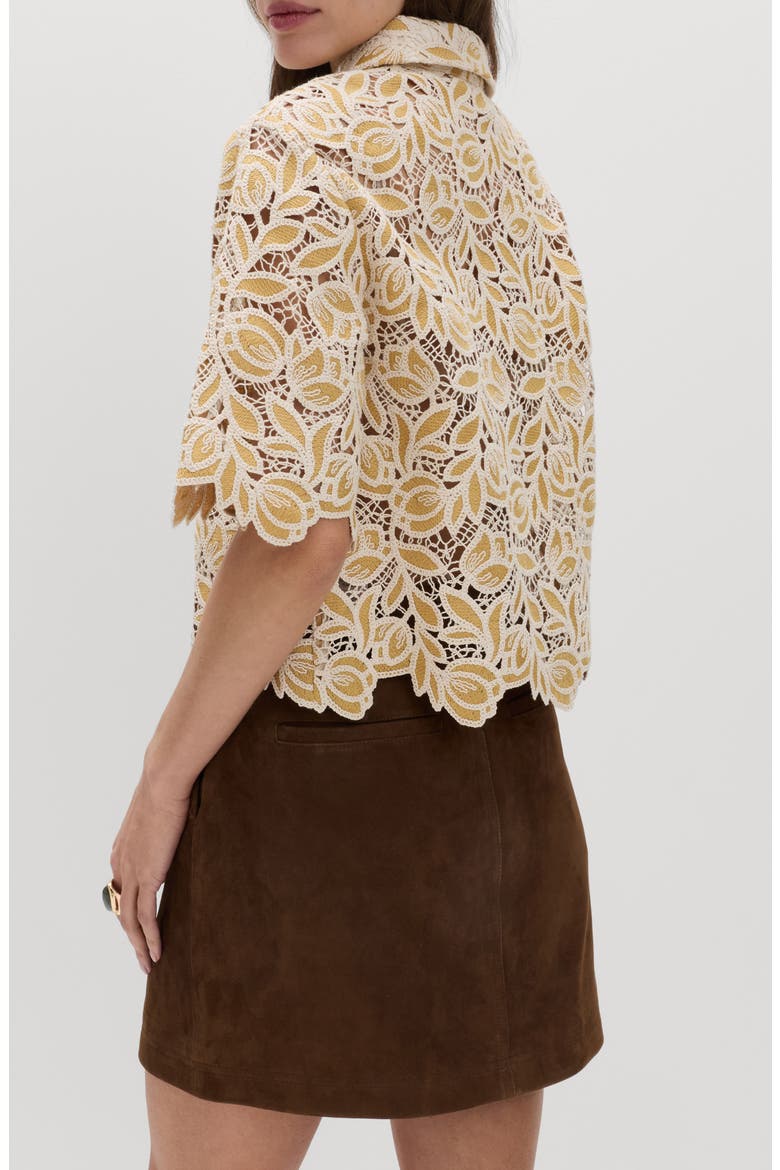 Open Stitch Shirt Jacket, Alternate, color, YELLOW/ MULTI