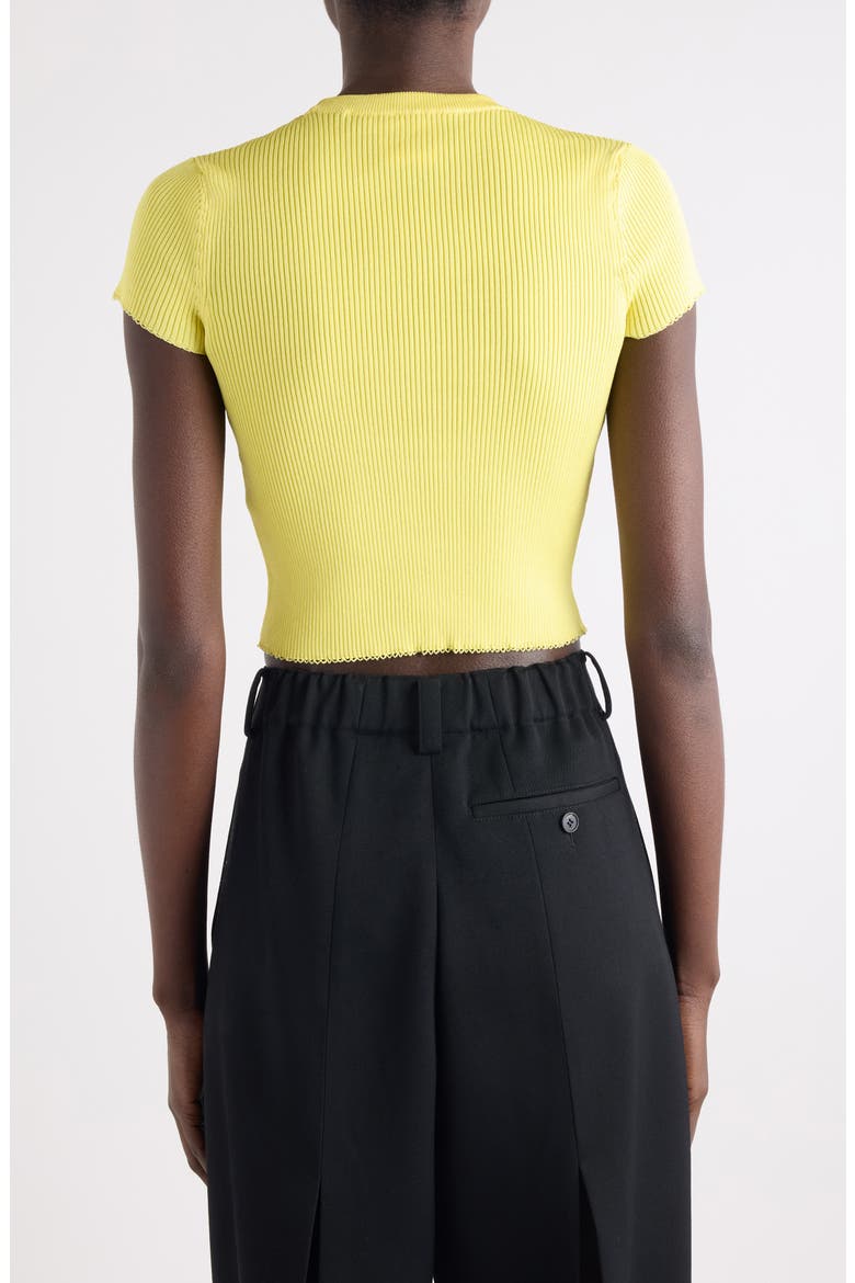 Logo Intarsia Crop Top, Alternate, color, ACID YELLOW