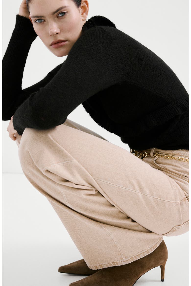 Heidi Ruffle Wrap Cardigan, Alternate, color, CHARCOAL