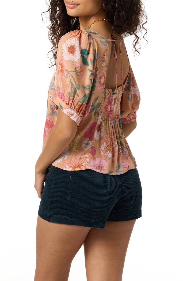 O'Neill Aubrielle Pleated Puff Sleeve Top, Alternate, color, Cork