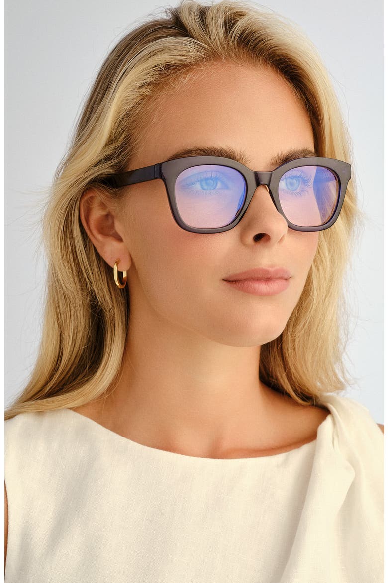 The Beatrix 48mm Square Blue Light Blocking Reading Glasses, Alternate, color, CRYSTAL INKWELL