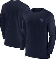 Nike Men's Nike Navy Tennessee Titans Sideline Coach Performance Long Sleeve T-Shirt