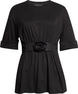 Simone Rocha Gathered Rose T-Shirt