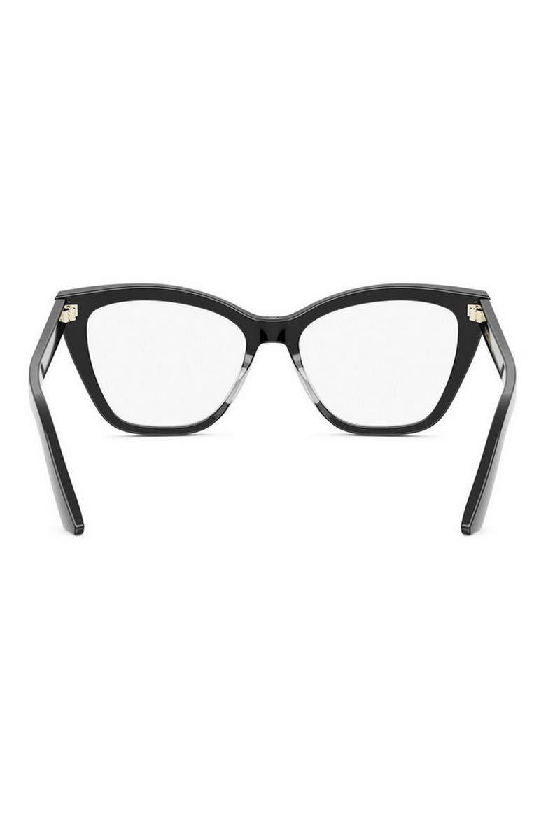 'DiorMidnight O B1I 54mm Butterfly Optical Glasses, Alternate, color, SHINY BLACK