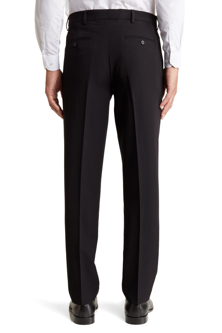 Solid Flat Front Trouser, Alternate, color, BLACK