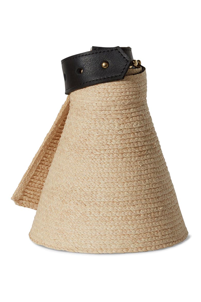 Birdie Packable Wide Brim Straw Visor, Main, color, NATURAL
