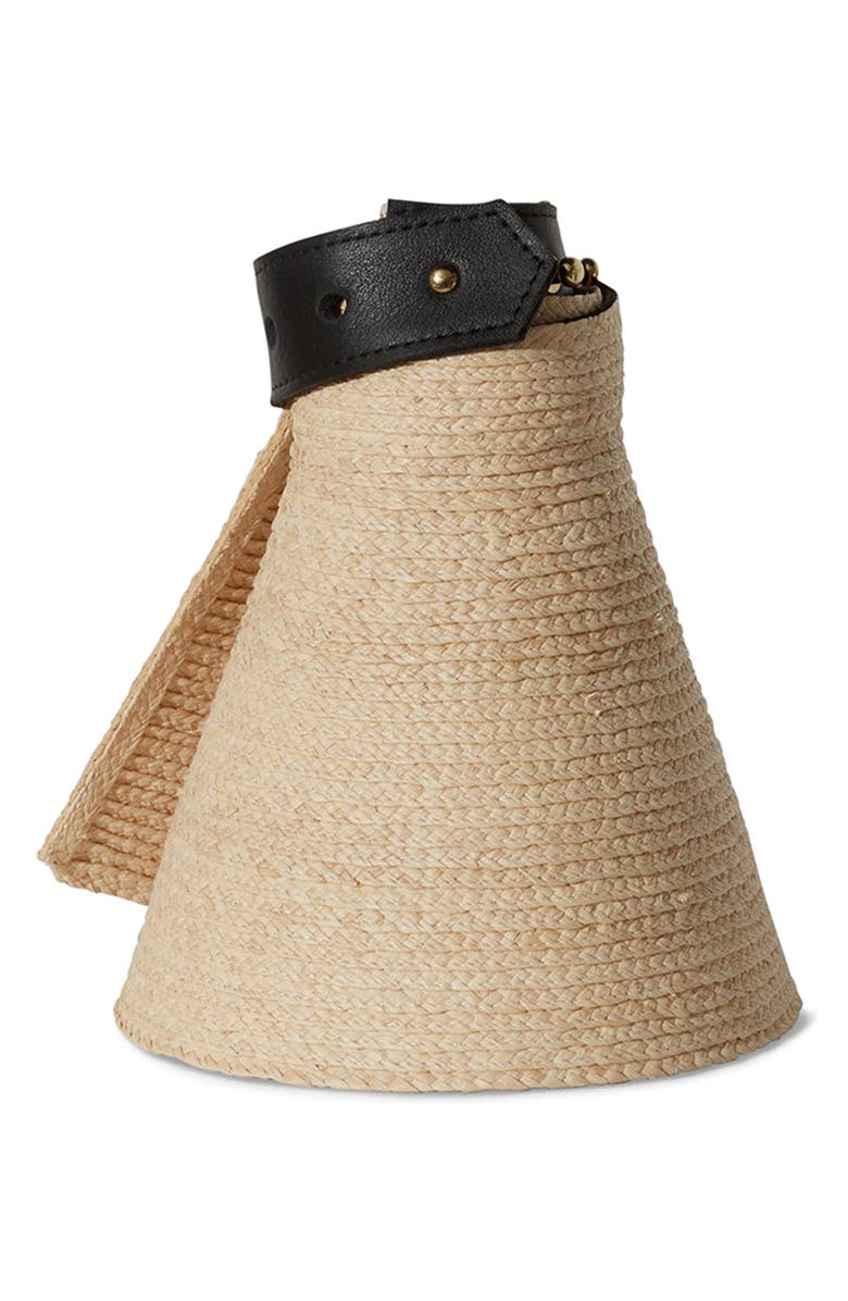 Janessa Leoné Birdie Packable Wide Brim Straw Visor, Main, color, Natural