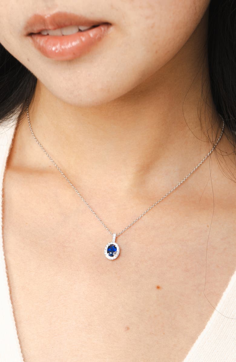 VALANI ATELIER Diamond Pavé & Sapphire Pendant Necklace, Alternate, color, White/ Diamond/ Sapphire