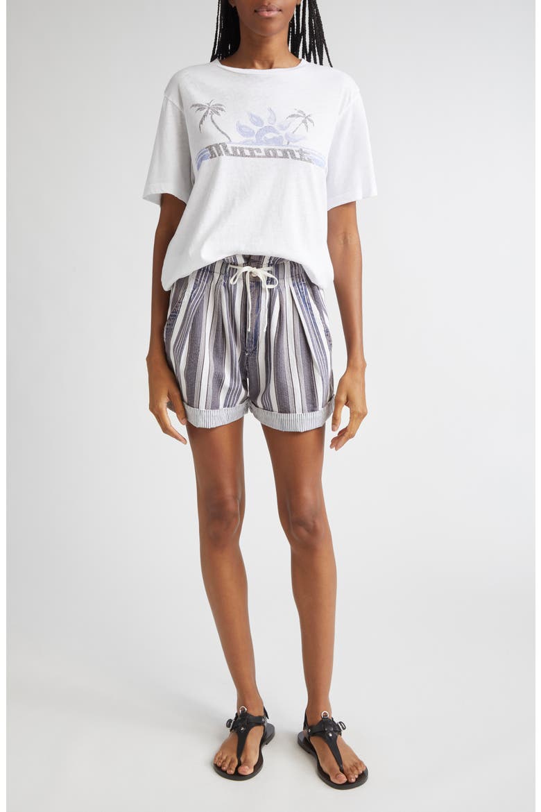 Nirma Stripe Shorts, Alternate, color, ECRU/ BLUE
