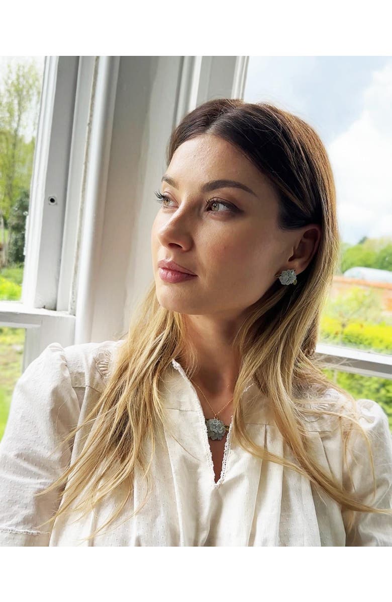 Fable England Enamel Hydrangea Earrings, Alternate, color, Multi & Gold