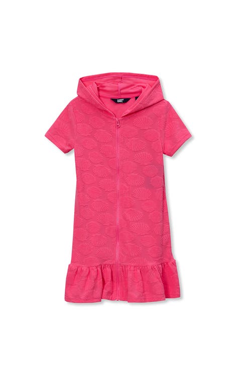 Girls Terry Zip Front Cover Up Dress