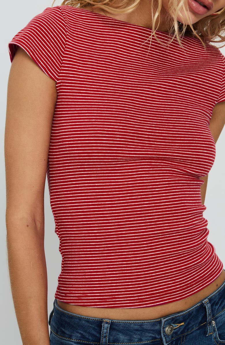 Princess Polly Nyren Stripe Scoop Back Top, Alternate, color, Red Stripe
