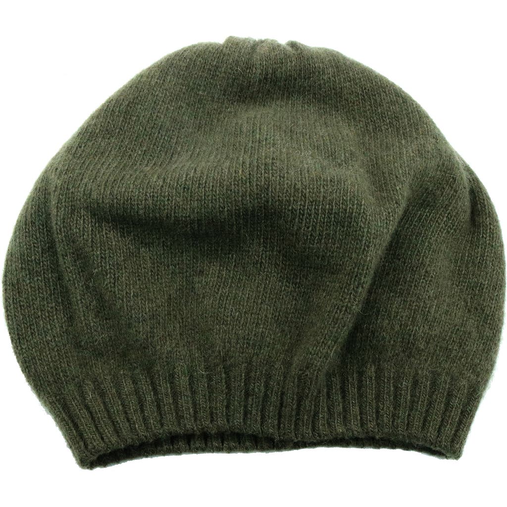 Portolano Solid Cashmere Beret In Green