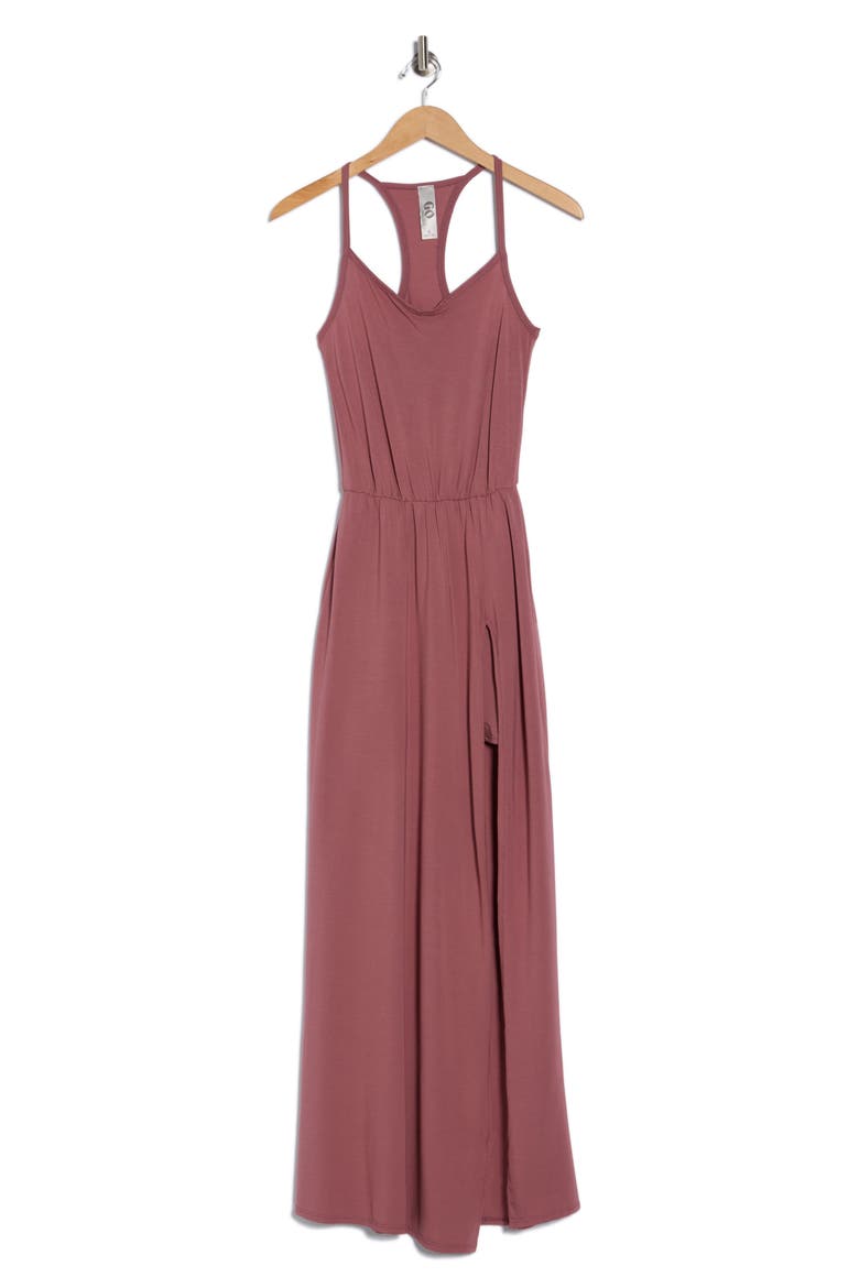 Sleeveless Maxi Dress, Alternate, color, DARK MAUVE PONTE