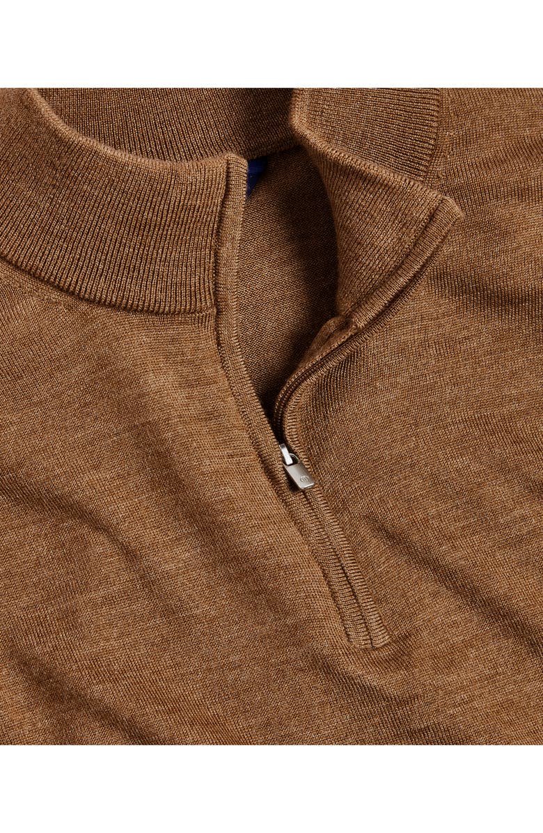 David Donahue Quarter Zip Pullover, Alternate, color, Cocoa