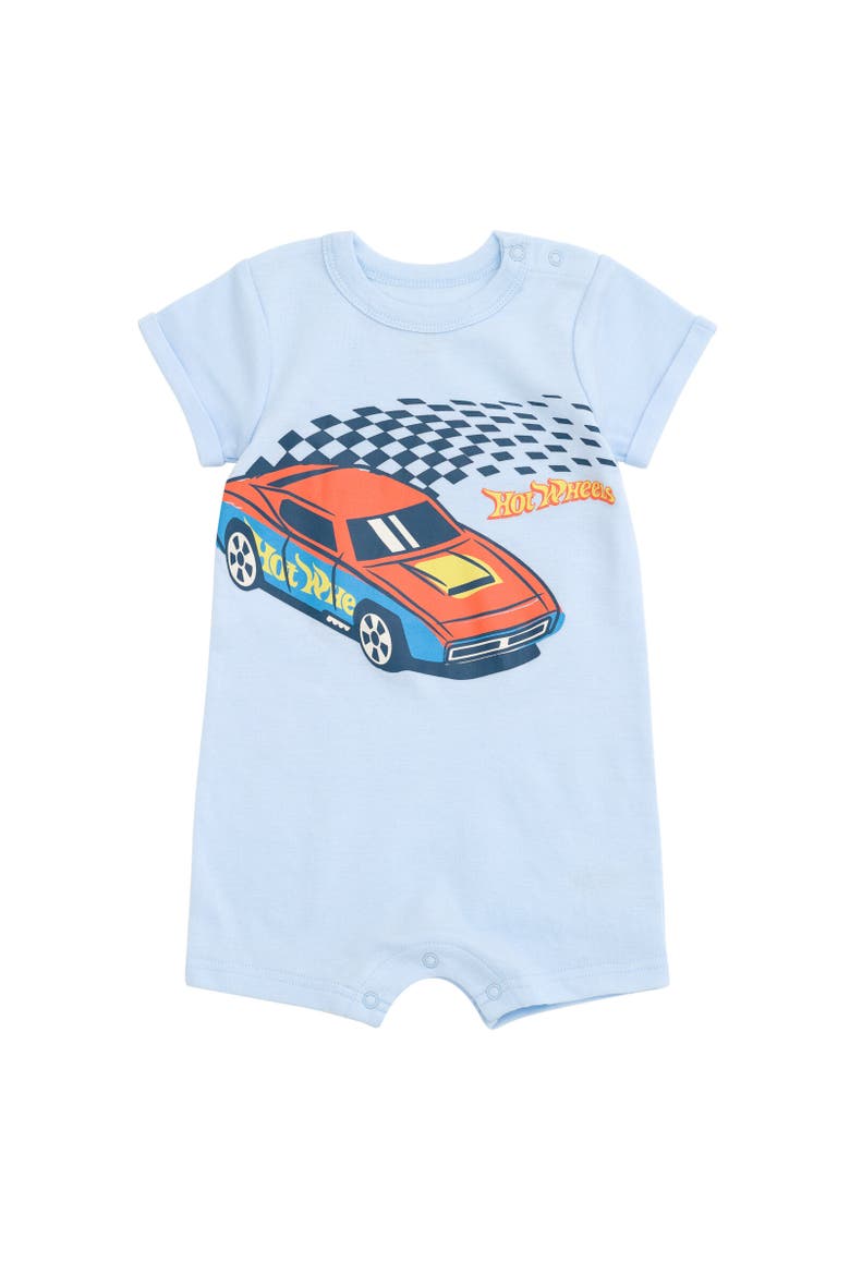Romper & Sunhat Set, Alternate, color, Blue