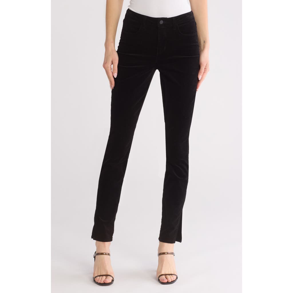 L'agence Josie High Rise Split Hem Jeans In Noir