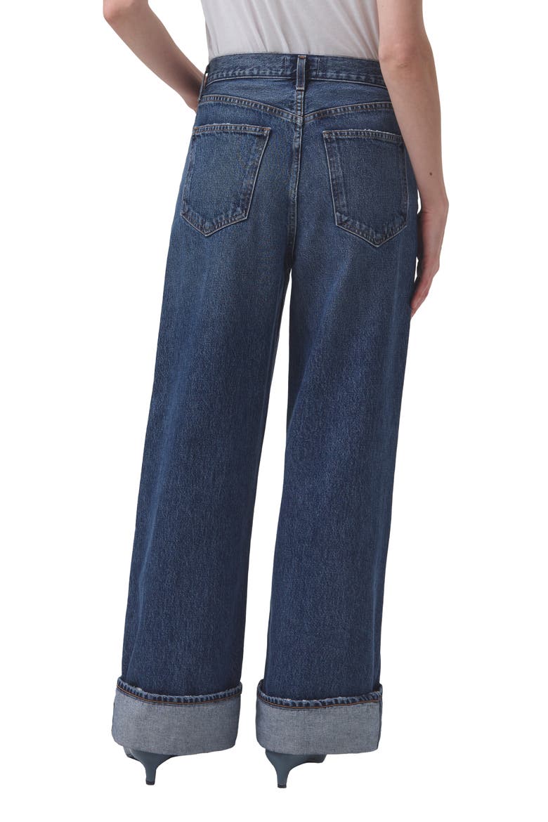 Dame High Waist Wide Leg Organic Cotton Jeans, Alternate, color, CONTROL