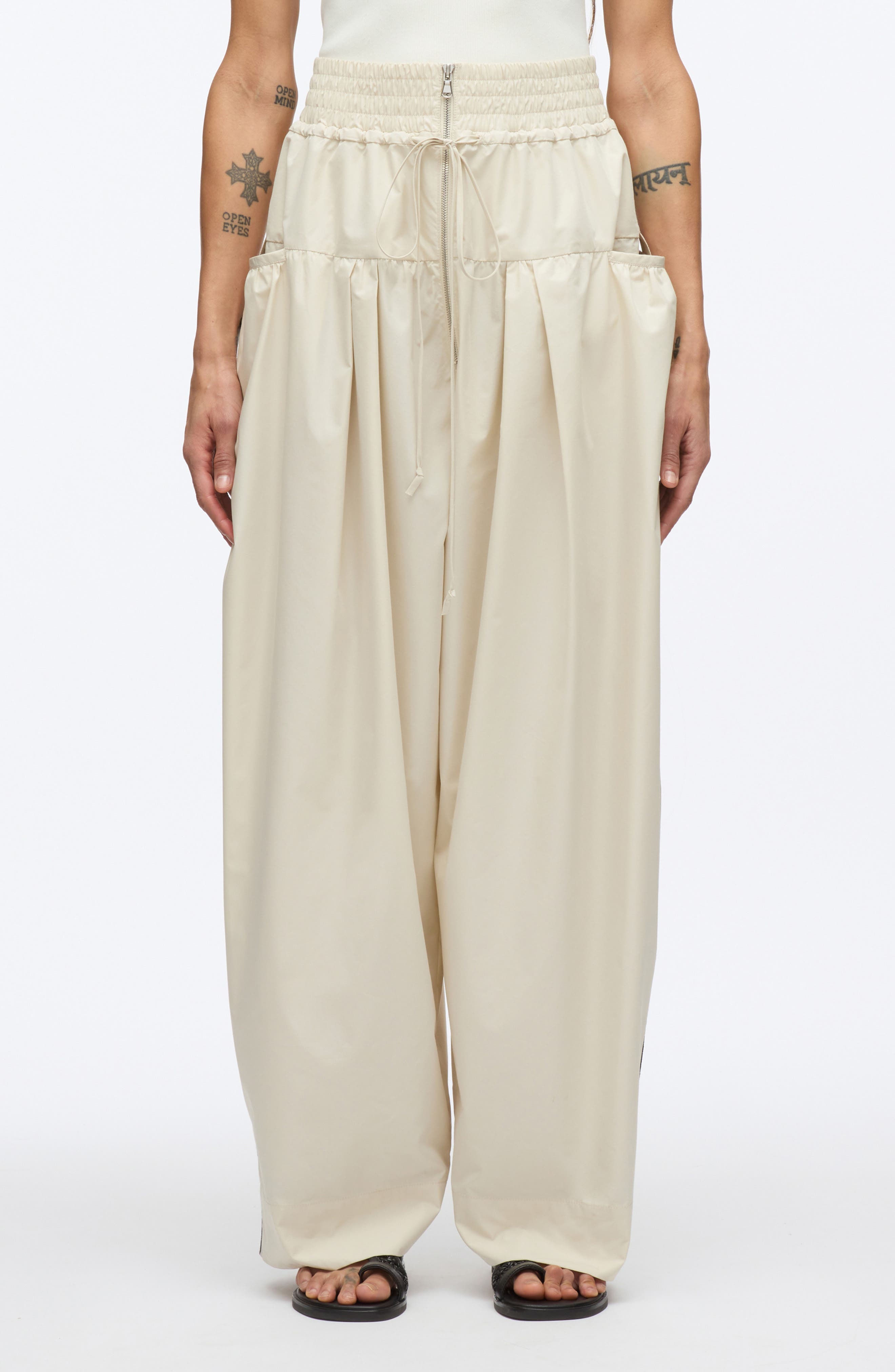 Wide Leg Zip Front Pants