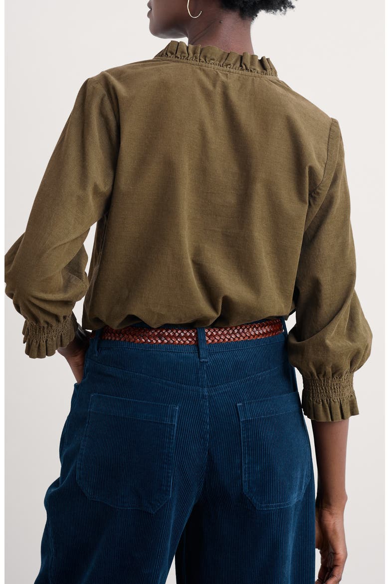 Feather Star Ruffle Corduroy Top, Alternate, color, LAUREL
