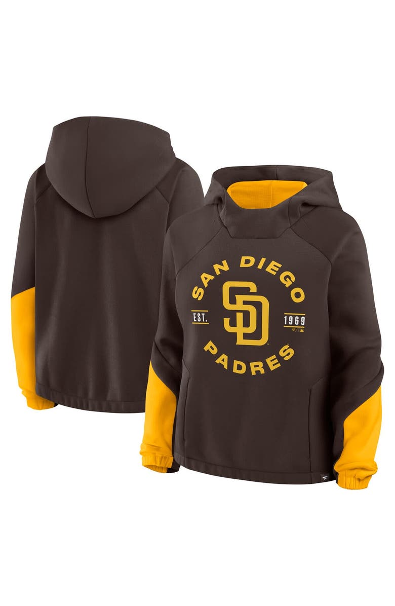 FANATICS Women's Fanatics Brown San Diego Padres Oversized Time to Win Pullover Hoodie, Main, color, Brown
