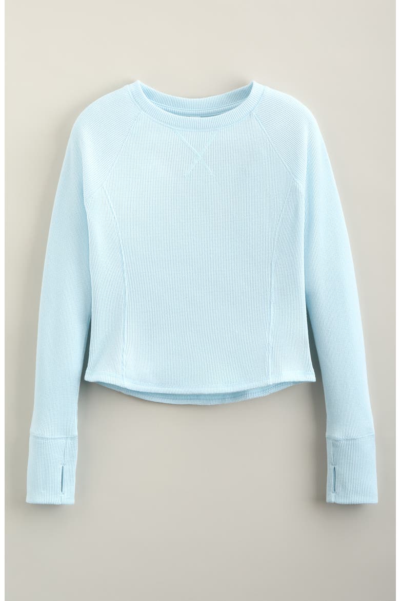 Zen Long Sleeve Waffle Knit T-Shirt, Main, color, BLUE SPRAY