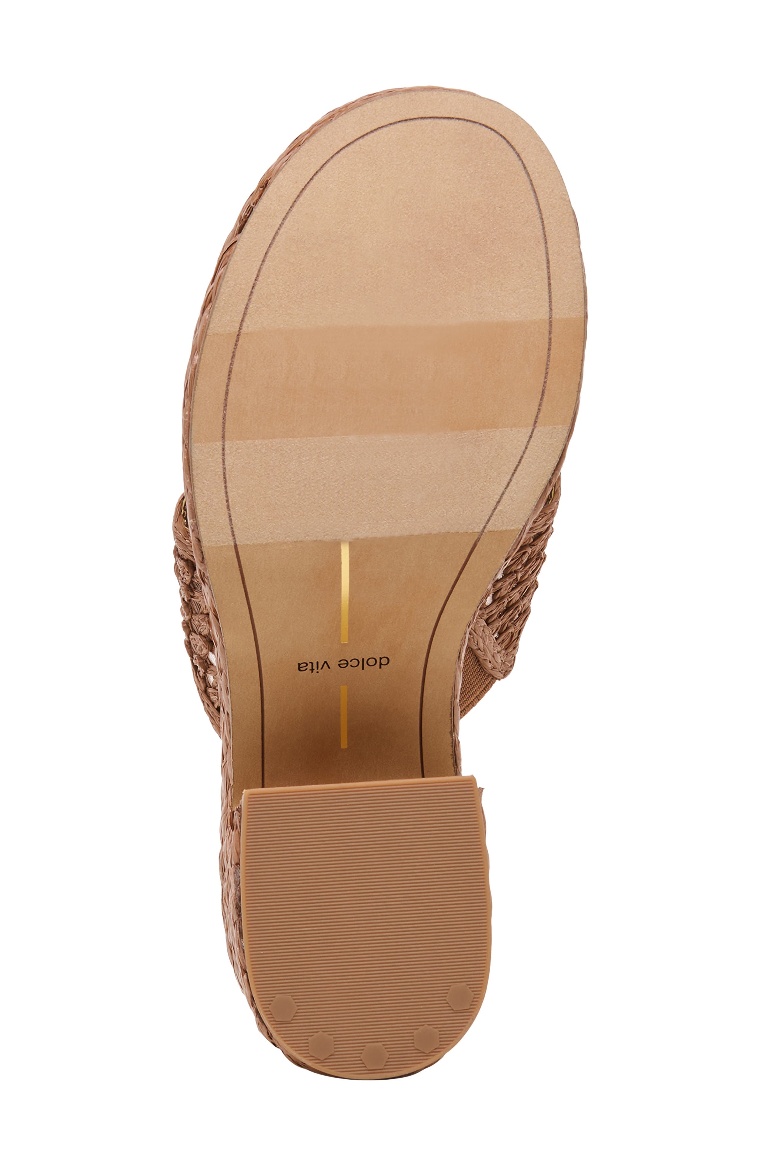 Dolce Vita Ripple Raffia Platform Sanda, Alternate, color, Mid Brown Raffia