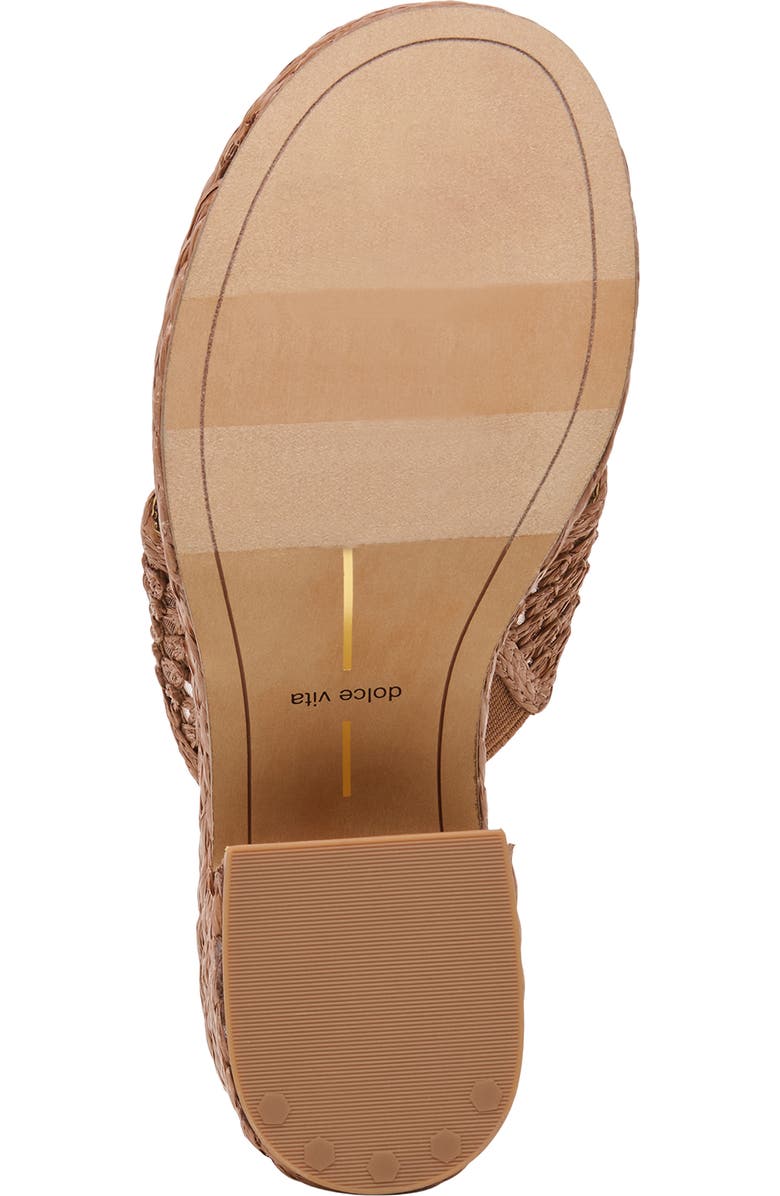 Dolce Vita Ripple Raffia Platform Sanda, Alternate, color, Mid Brown Raffia