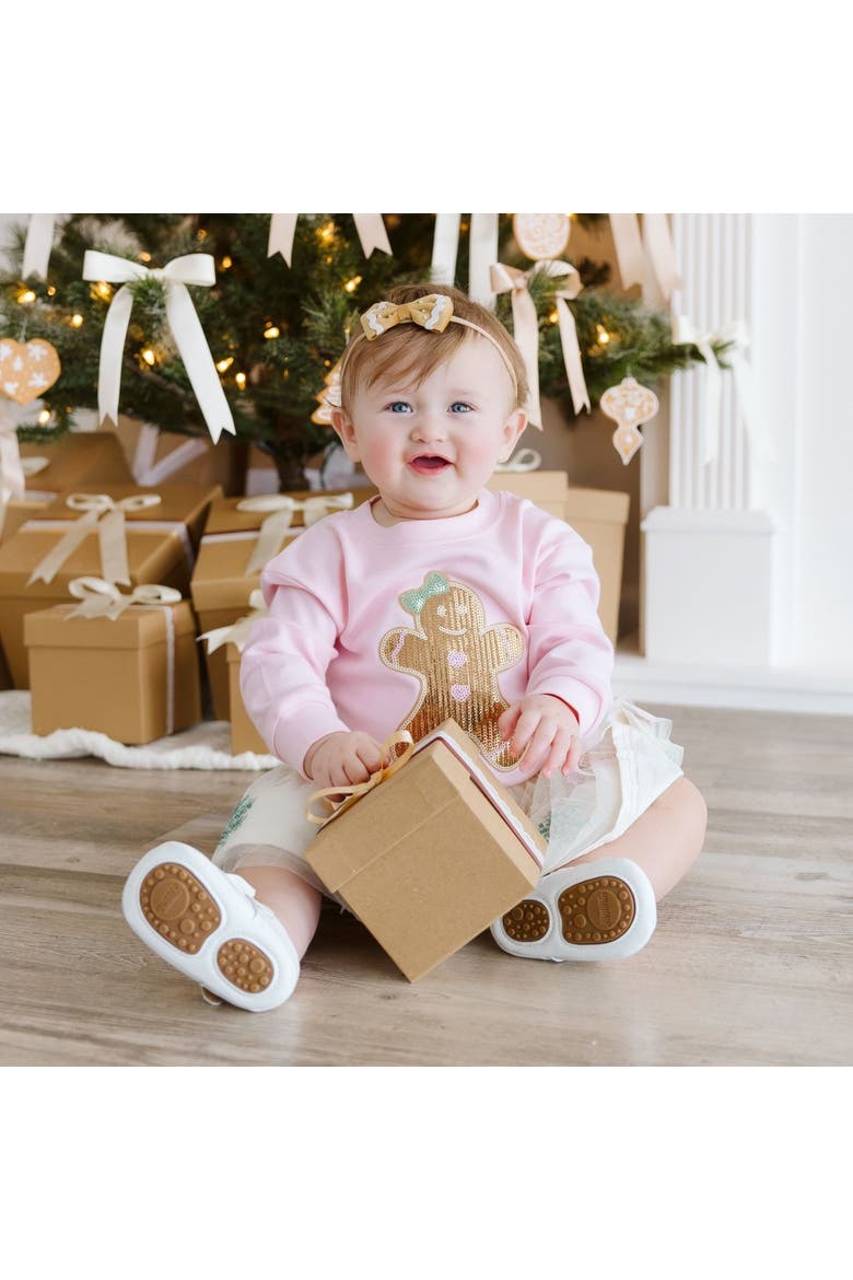 Gingerbread Christmas Velvet Bow Baby Headband, Alternate, color, Spice