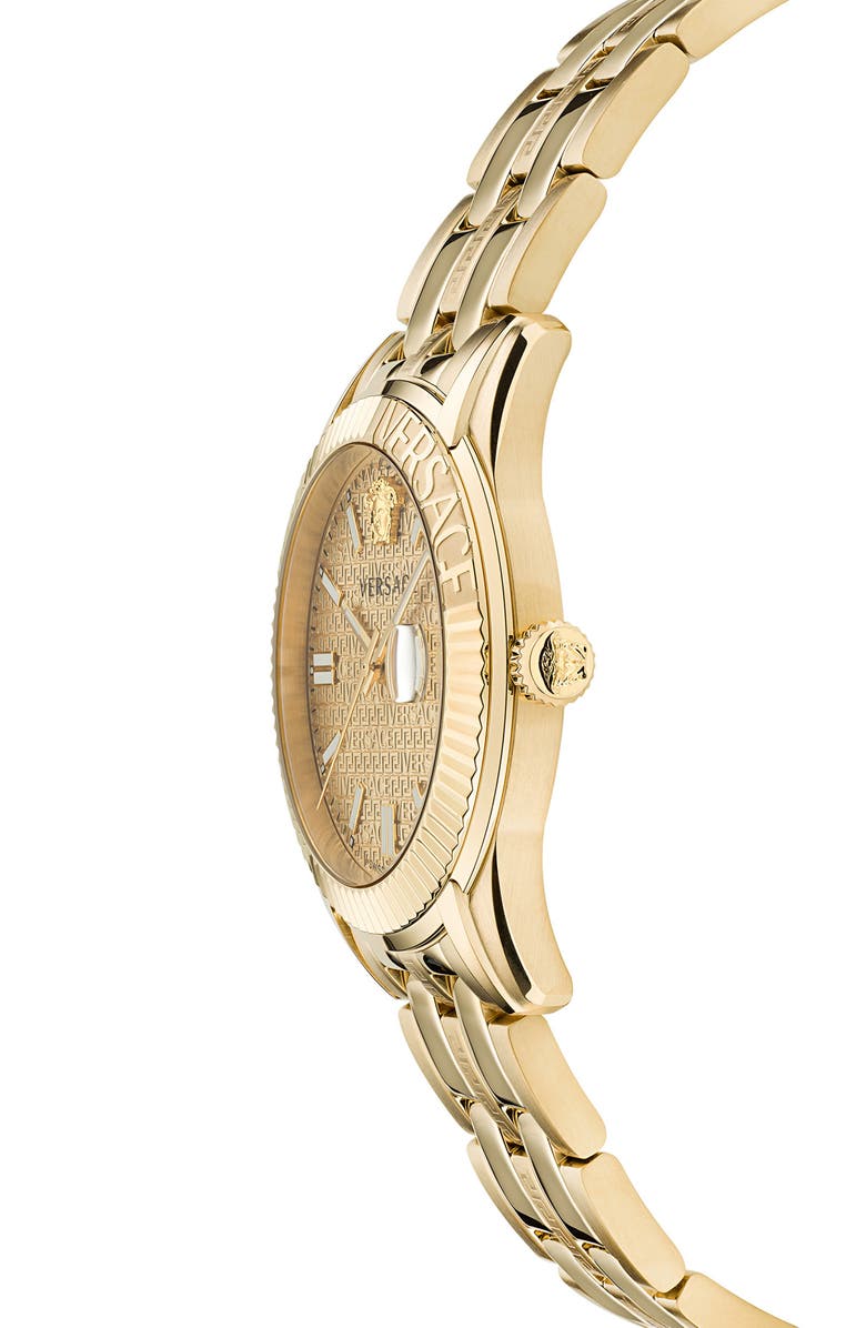 Versace Greca Time Bracelet Watch, 41mm, Alternate, color, Ip Yellow Gold